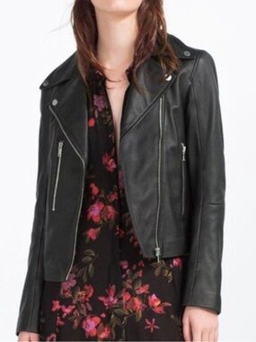 Zara Genuine leather biker jacket